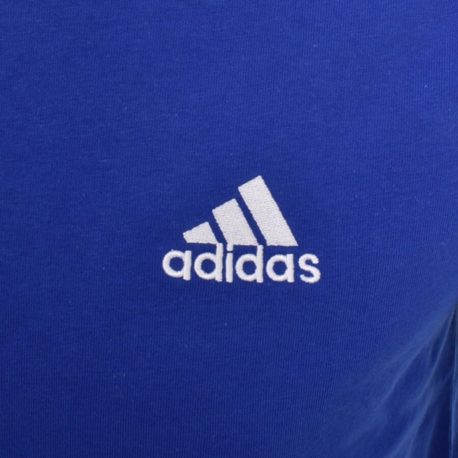 Adidas Essentials 3S Short Sleeve T Shirt Blue Pure White L